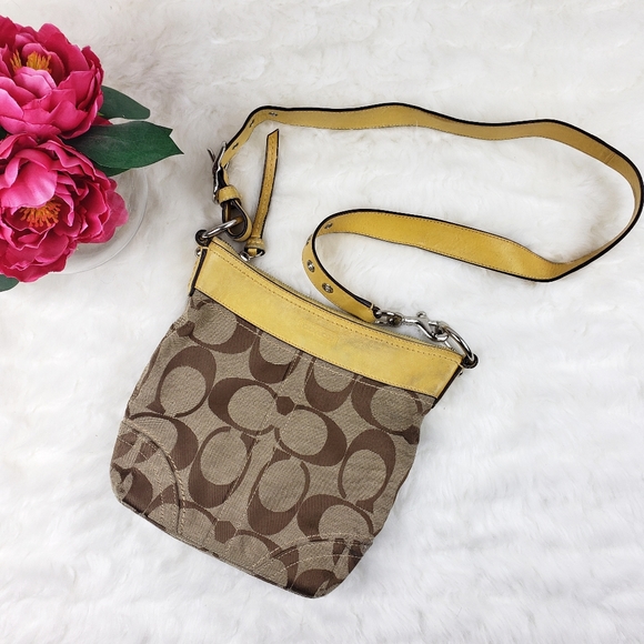 Coach Leather & Canvas Crossbody - Picture 1 of 8